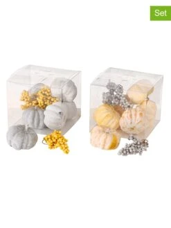 18er-Set: Dekofiguren In Grau/ Gelb - (B)6 X (H)7 Cm