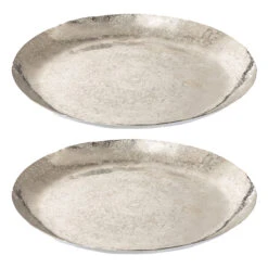 Deko-Teller Aus Metall In Silber