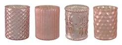 Teelichthalter Aus Glas In Rosa