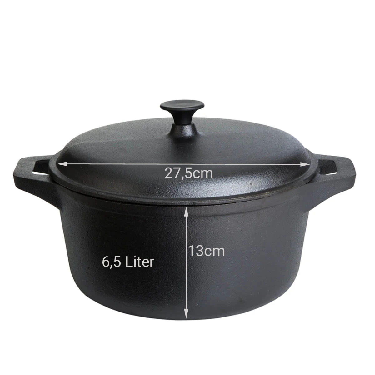 Schmortopf Gusseisen In Schwarz - 27,5cm - Image 2