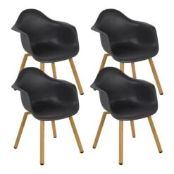 4er Set Gartenstuhl MONTREUX In Natur / Schwarz