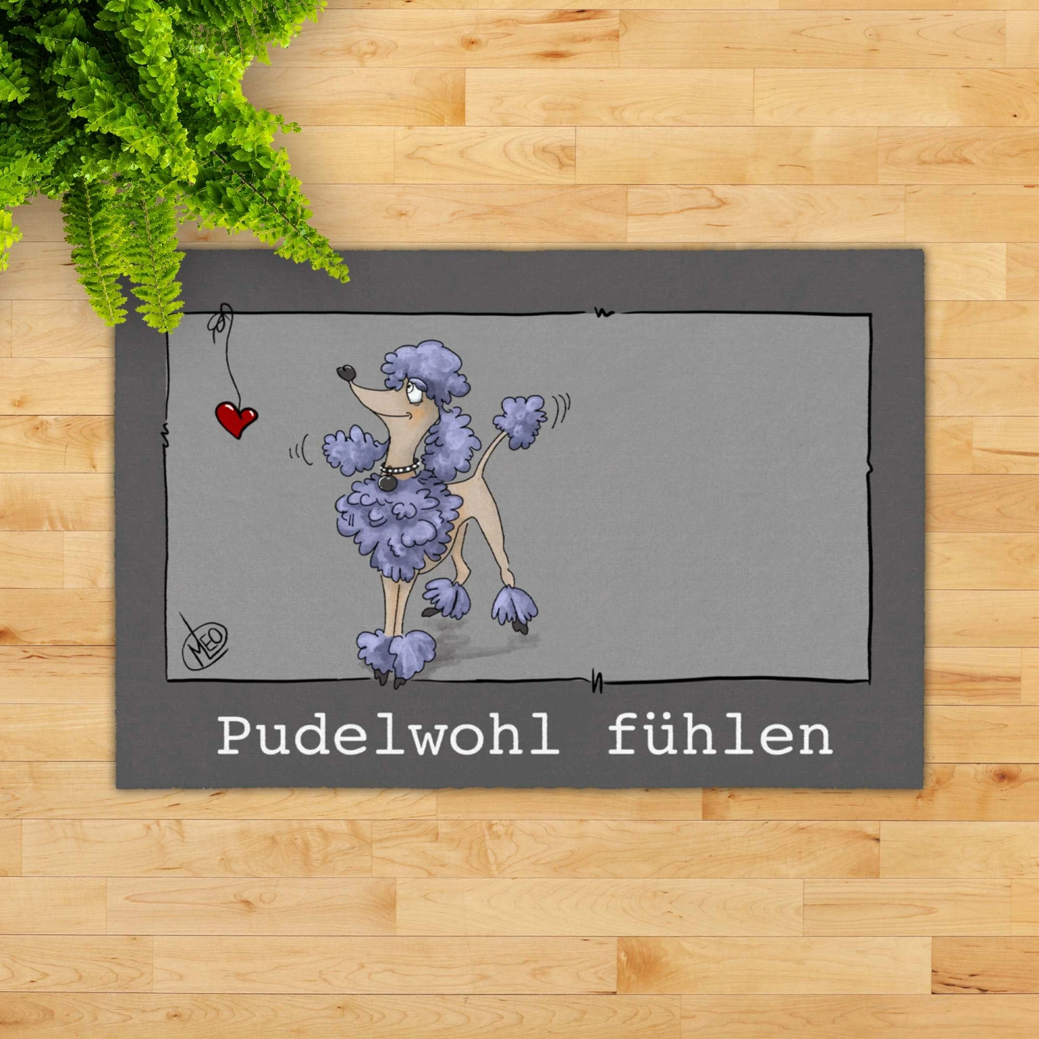 Fußmatte LEIPZIG "Pudelwohl" In Farbe Grau - Image 3