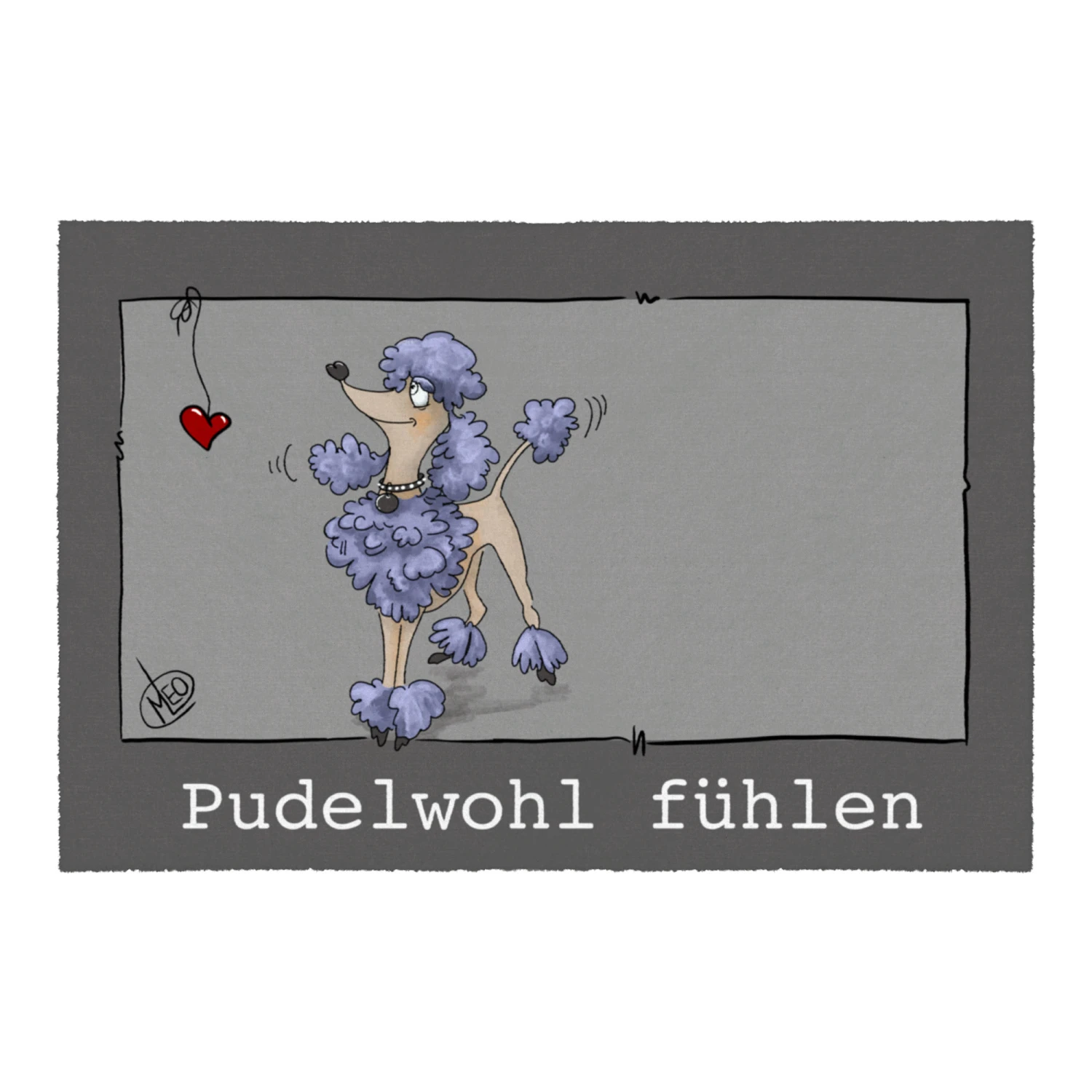 Fußmatte LEIPZIG "Pudelwohl" In Farbe Grau