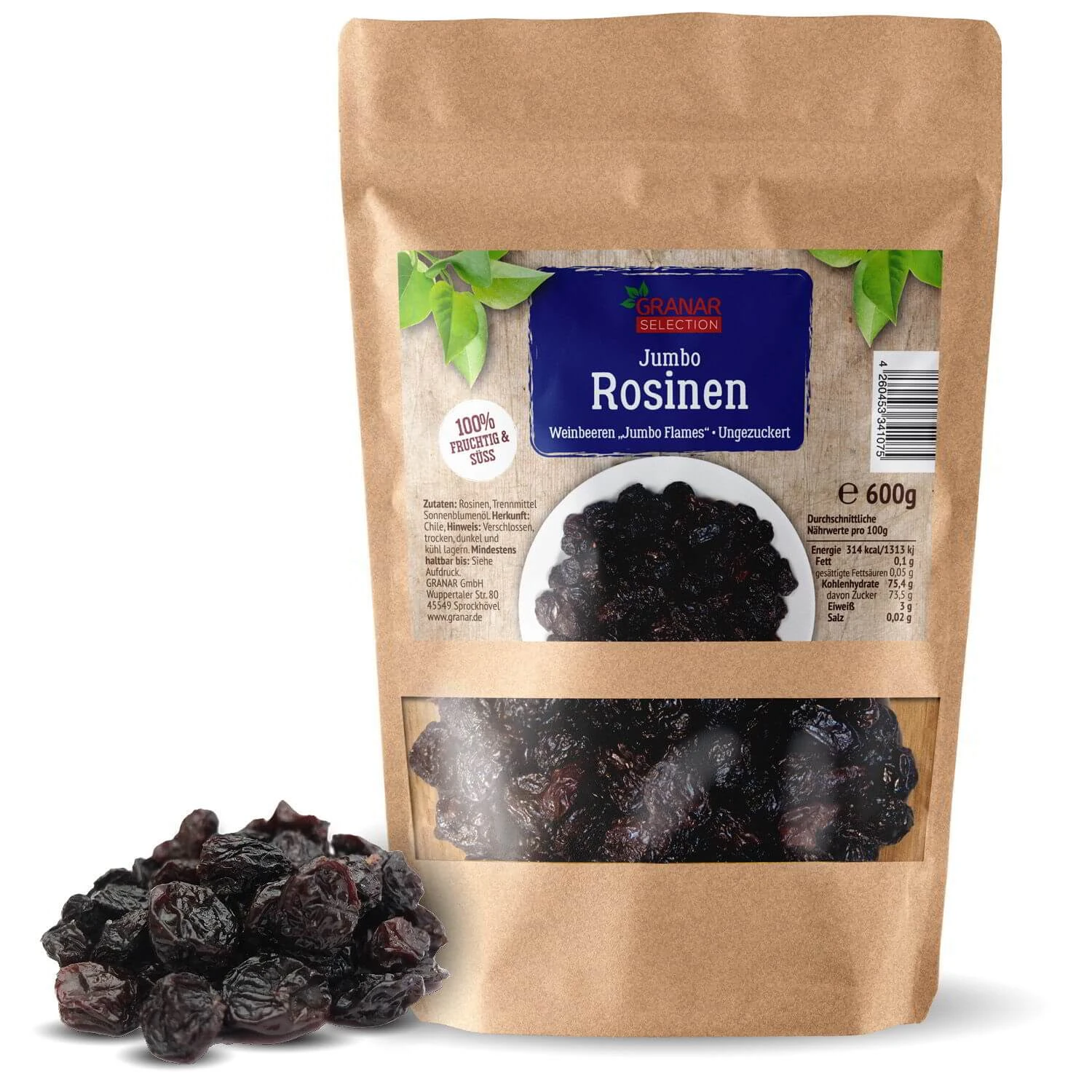 600g Jumbo Rosinen Aus Chile, Weinbeeren Extra Saftig