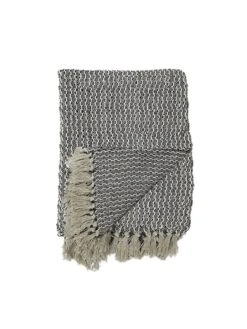 Wohndecke In Weiß/ Dunkelgrau - (L)160 X (B)130 Cm