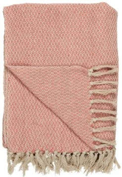 Plaid Creme / Coral Sands Karo Muster 130x160