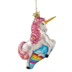Baumschmuck Glas Einhorn In Bunt