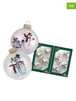 Christbaumkugeln In Weiß - 8 Stück - Ø 7 Cm