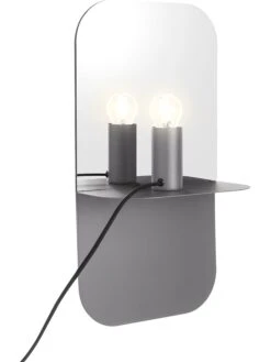 Leitmotiv Wandleuchte "Plate" In Grau - (B)24 X (H)45 Cm