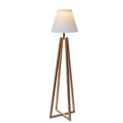 LED Solar Stehlampe Alva Holzgestell Mit Lichtsensor H: 153cm