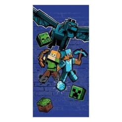 Bade-/Strandtuch Minecraft Alex & Steve - (L) 140 Cm X (B) 70 Cm In Bunt