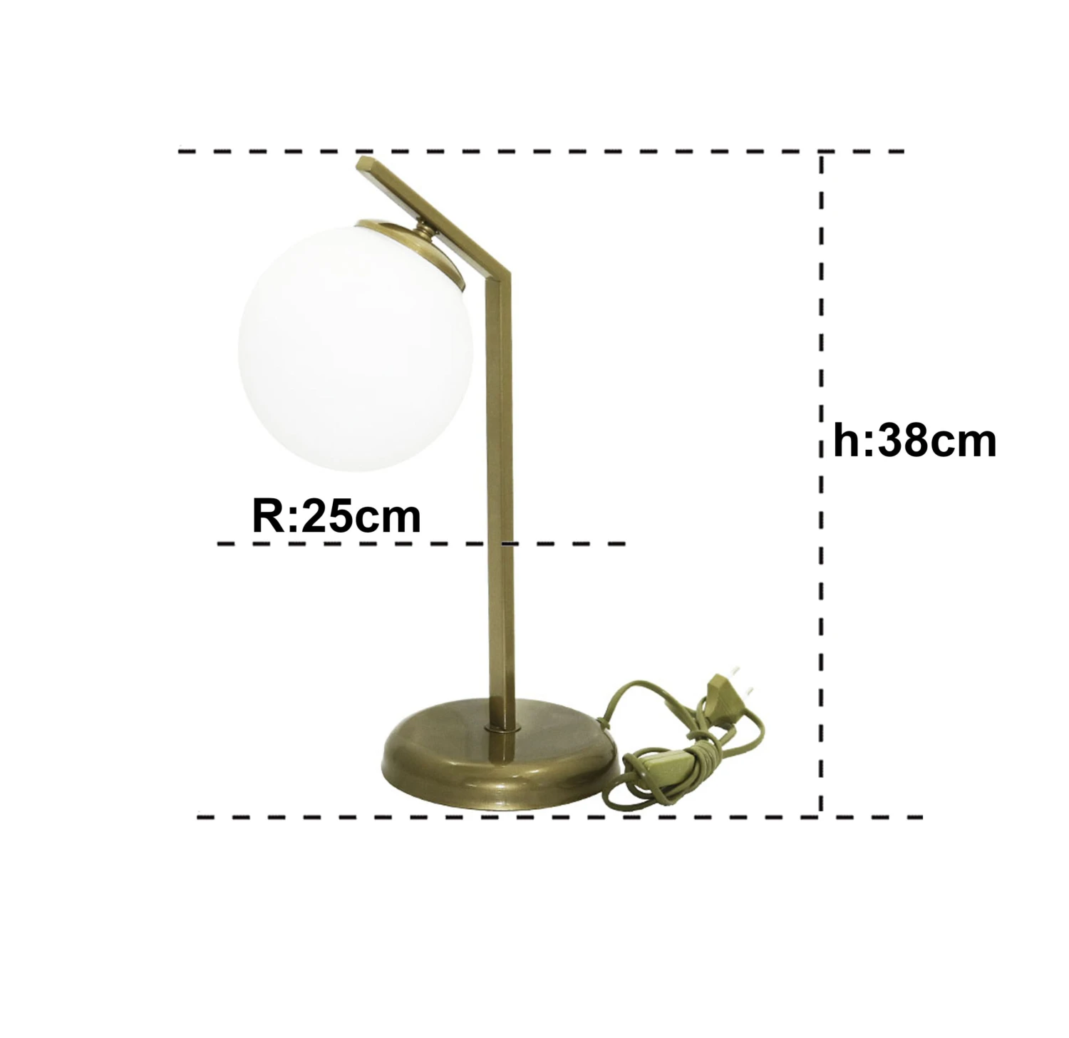 Tischleuchte Elegance Rundes Glas Gold-Weiß - Image 2
