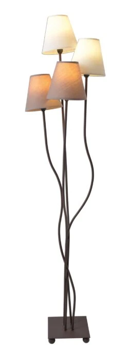 Stehleuchte 4 Flammig "Boho" In Beige