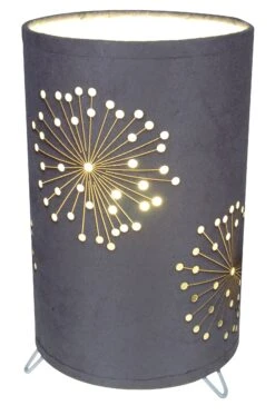 Stoff-Tischleuchte "Aurona" (H) 25 Cm In Grau