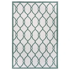 In- & Outdoor Wendeteppich Rimini Grün Creme