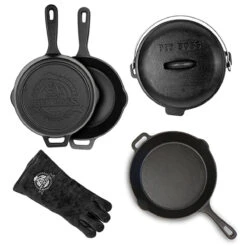 Dutch Oven Set 6teilig Gusseisen In Schwarz