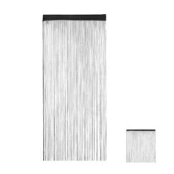 1x Fadenvorhang In Schwarz - (L)245 X (B)90 Cm