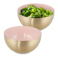 2 X Salatschüssel In Rosa/ Gold - Ø 20 Cm