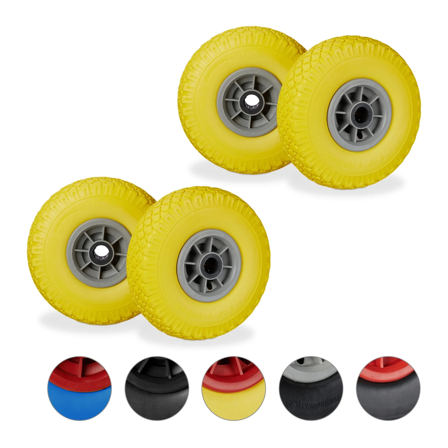 4x Sackkarrenrad In Gelb/ Grau - 3.00-4 - Image 8