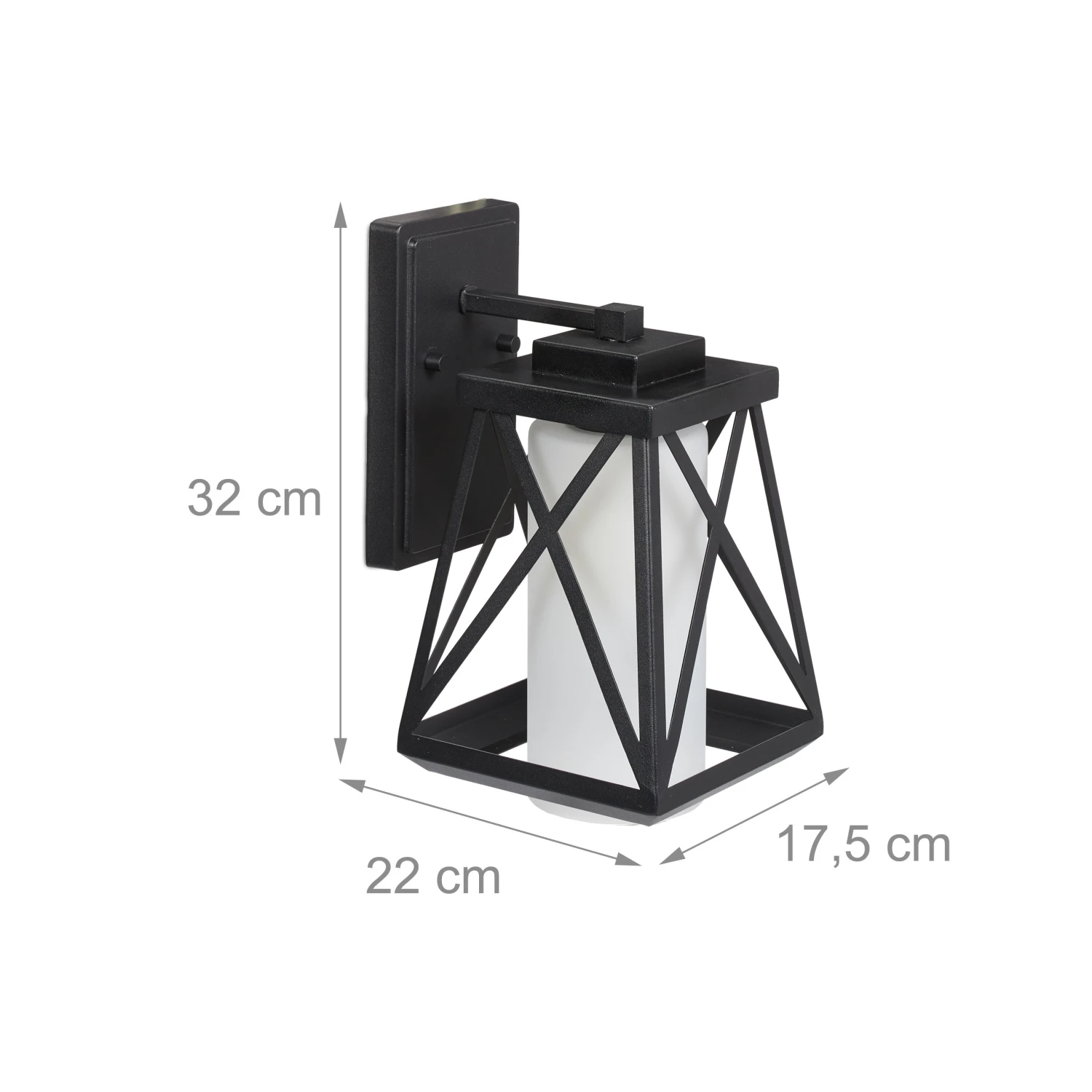 Außenlampe In Schwarz/ Weiß - (B)17,5 X (H)32 X (T)22 Cm - Image 4