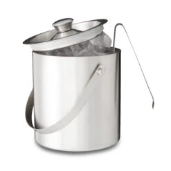 Eisbehälter Mit Eiszange In Silber - 2 Liter