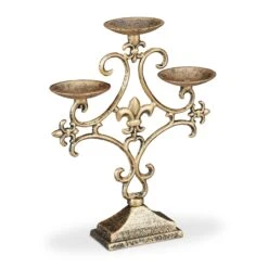 Kerzenständer In Gold - (B)23x (H)28,5 X (T)7,5 Cm