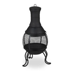 Terrassenofen In Schwarz - (H)88 X Ø38 Cm