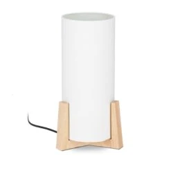 Tischlampe In Weiß/Natur - (H)33 X Ø15 Cm