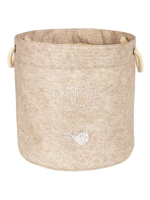 Aufbewahrungskorb "KALS-03648" In Beige - (H)27 X Ø 27 Cm
