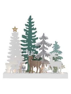 Star Trading LED-Fensterleuchte "Reinbek" In Weiß/ Grün - (B)30 X (H)30 X (T)6 Cm