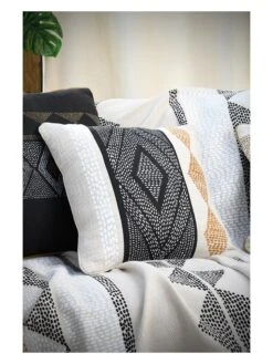 Kissen "Ethnograf" In Schwarz/ Weiß - (L)40 X (B)40 Cm