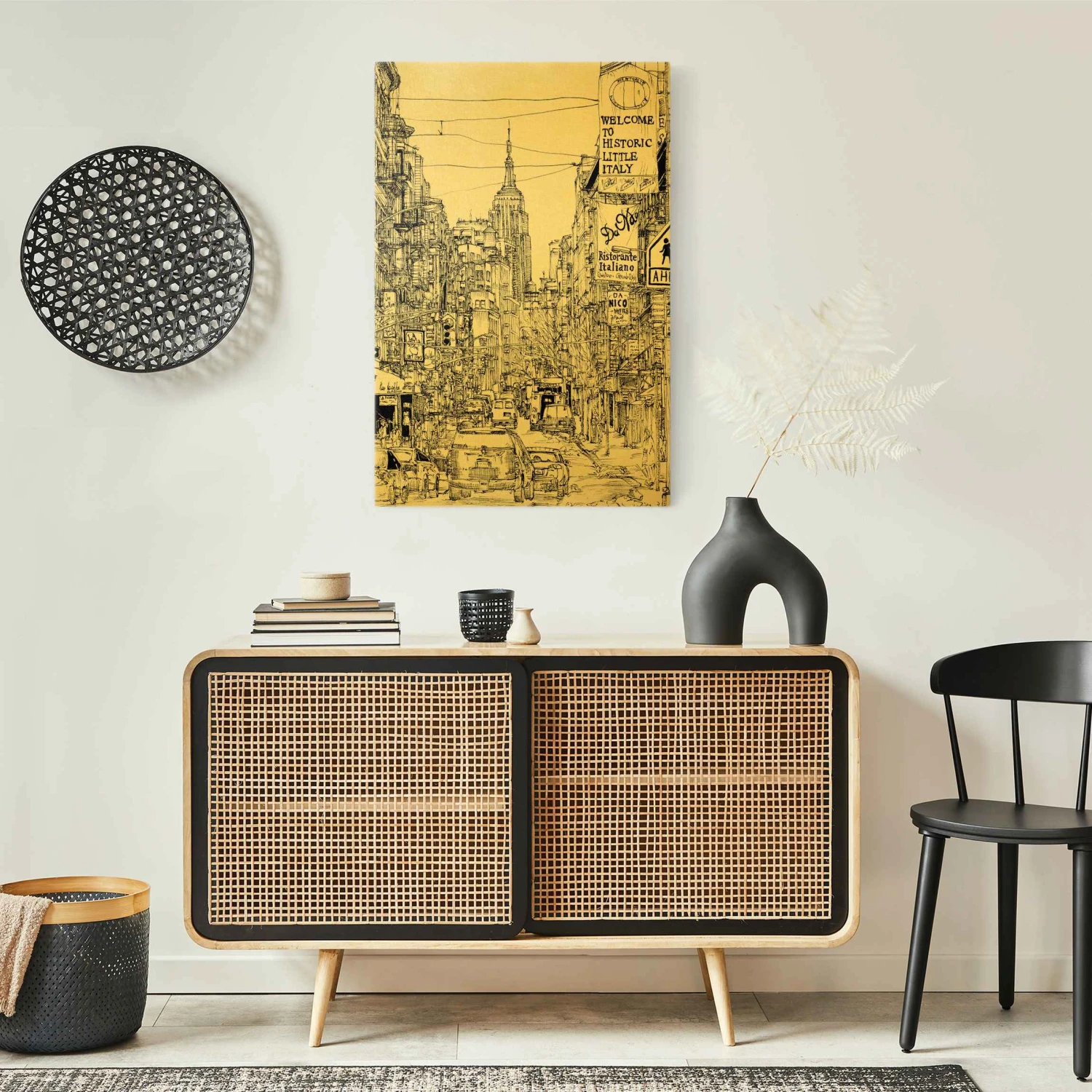 Leinwandbild Gold - Stadtstudie - Little Italy In Weiß - Image 4