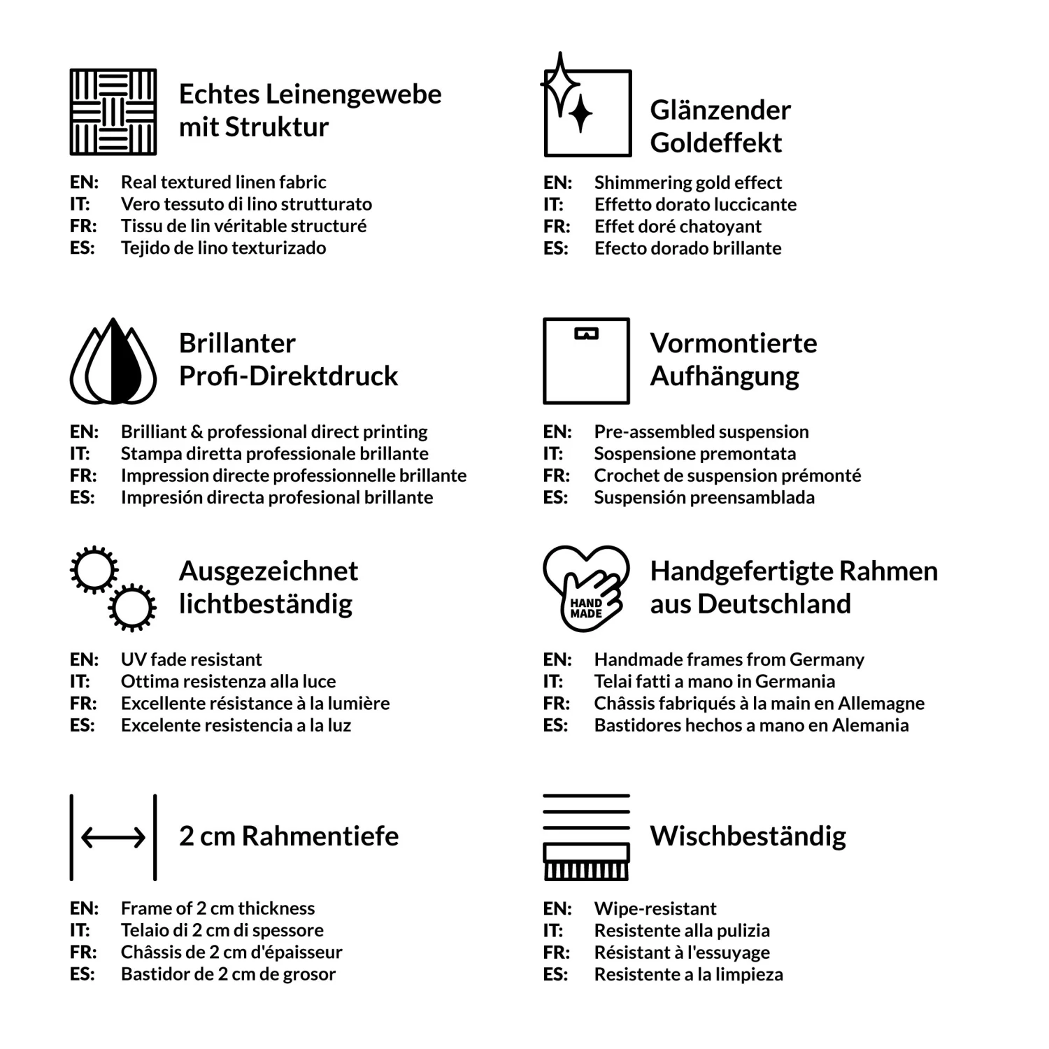 Leinwandbild Gold - Stadtstudie - Little Italy In Weiß - Image 9