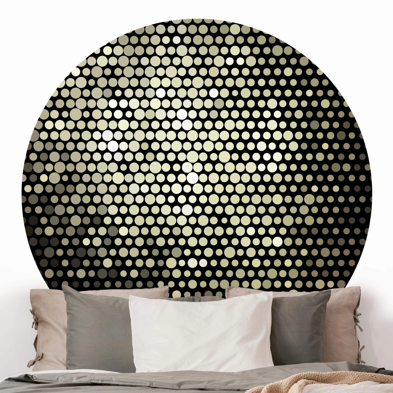 Runde Tapete - Disco Background In Schwarz - Image 2