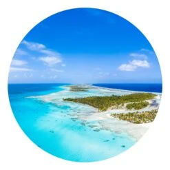 Runde Tapete - Paradies Auf Erden In Türkis