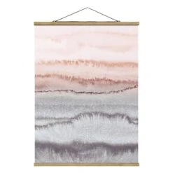 Stoffbild - Farbenspiel Meeresrauschen Im Nebel In Grau