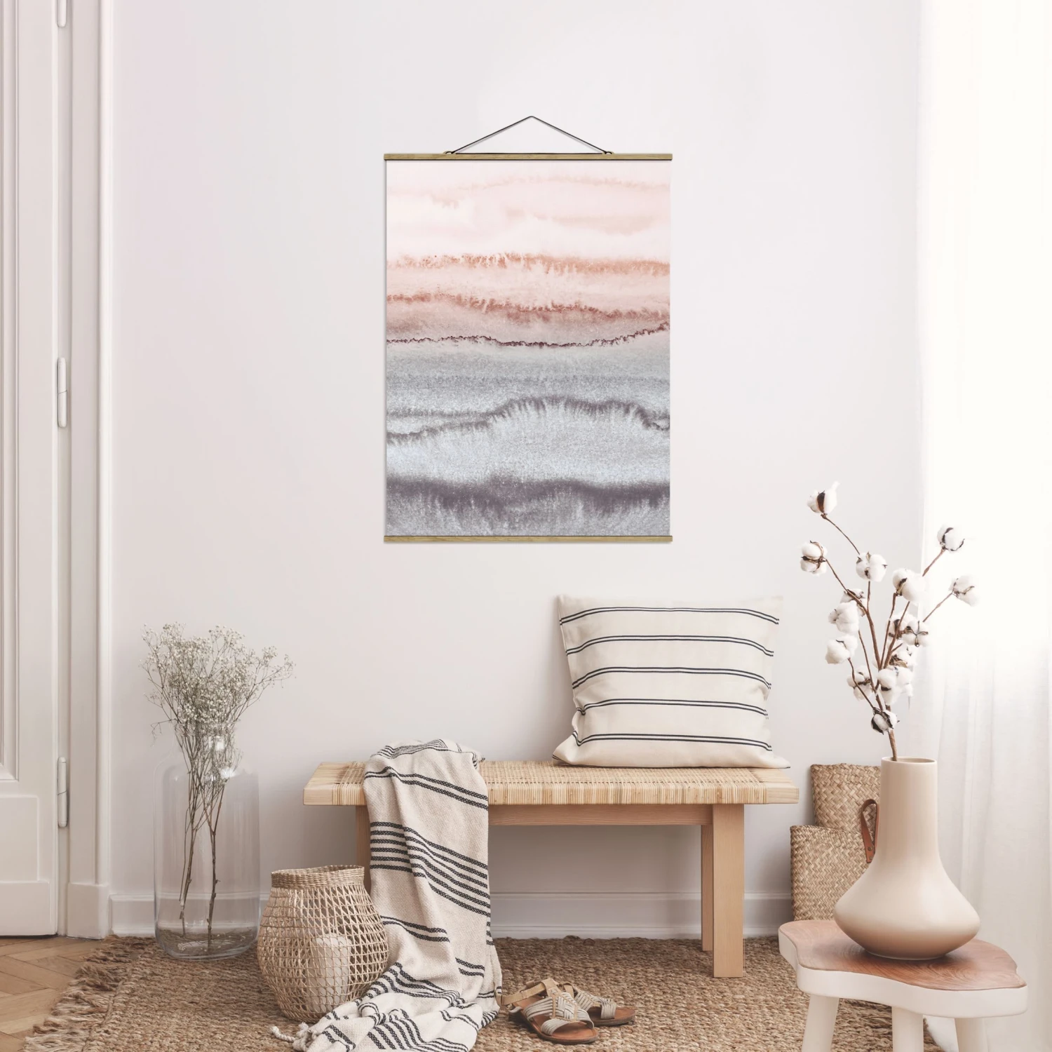 Stoffbild - Farbenspiel Meeresrauschen Im Nebel In Grau - Image 4