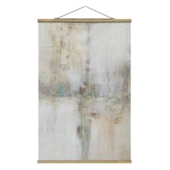 Stoffbild Mit Posterleisten - Essenz I In Grau