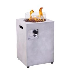 Column 40 Outdoor Gaskamin In Konkrete Optik (H=60 Cm)