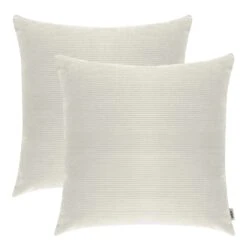 2er Set-Kissenhüllen Kissenbezug Jacquard-Schneewolltuch In Milchig Weiß