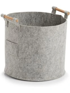 Aufbewahrungskorb In Grau - (H)32,5 X Ø 35 Cm