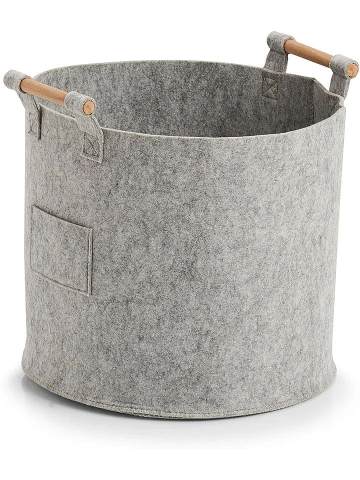 Aufbewahrungskorb In Grau - (H)32,5 X Ø 35 Cm